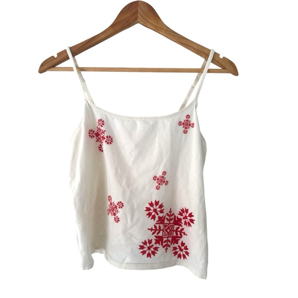 Vintage Victorias Secret Y2K Tank Top Size Large Snowflake - Picture 1 of 6